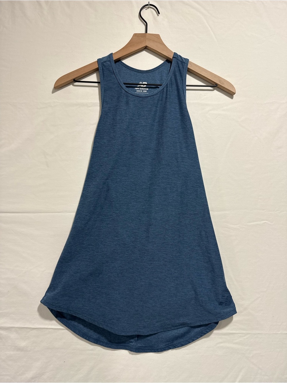 New Balance NB DRY Blue Heather Open Back Racerback Workout Tank Size S